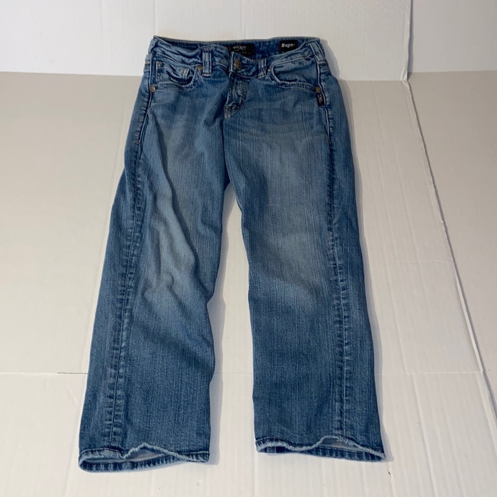 Silver Suki High Capri Super Stretch Women’s Denim Blue Jeans